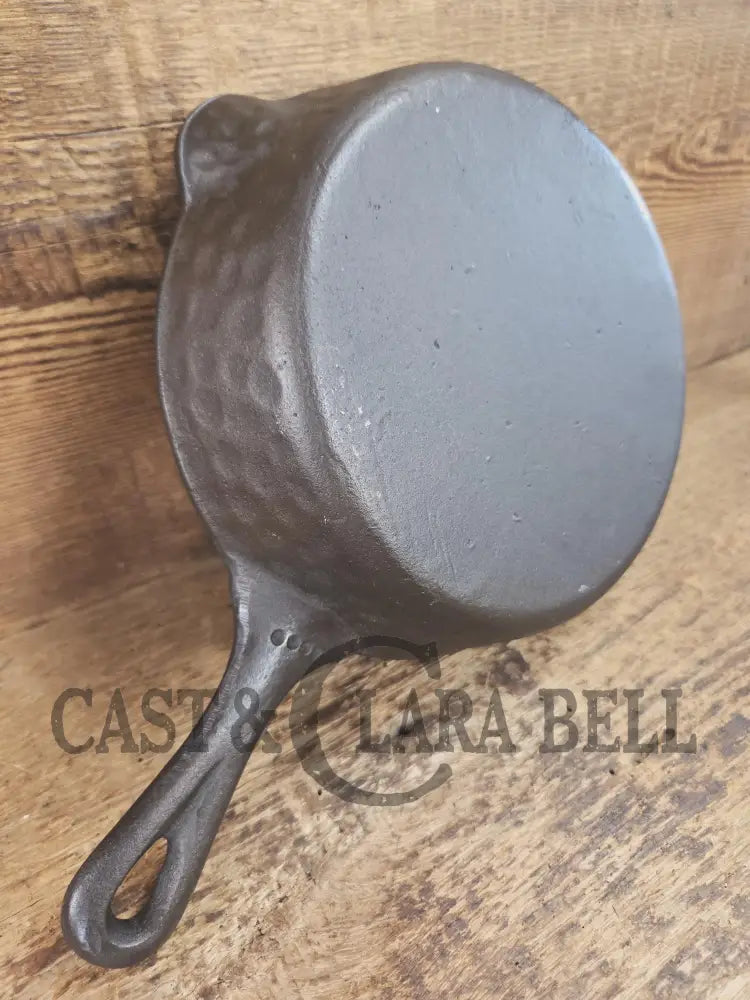 So cool! The ’hammered ugly’ #5 cast iron skillet. Maker Unknown great for sides! SC24 Skillet