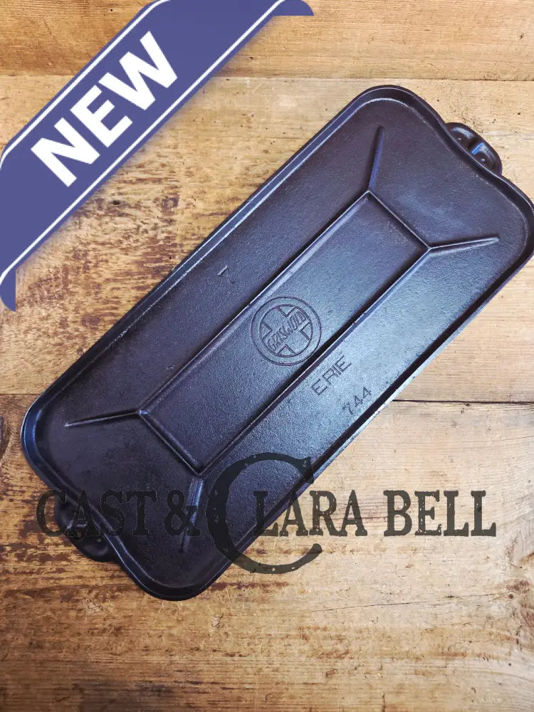 So elegant! 1910’s Griswold #7 Cast Iron Long Griddle with Slant Block Logo ERIE 744 Griddle