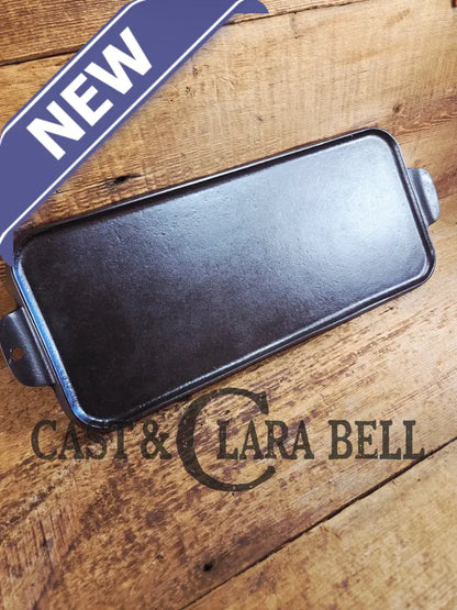 So elegant! 1910’s Griswold #7 Cast Iron Long Griddle with Slant Block Logo ERIE 744 Griddle