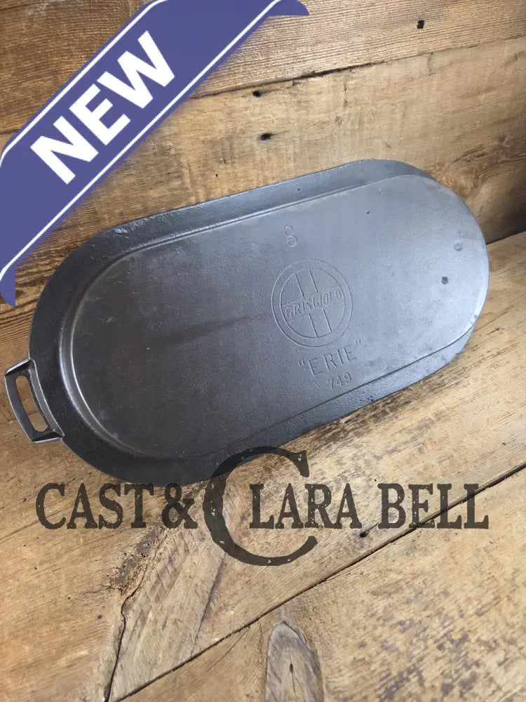 So elegant and very hard to find! 1910’s Griswold #8 Slant Logo 749 Long Griddle/Sad Iron Heater. Don’t miss this one!