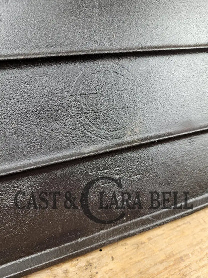 So Elegant & Awesome Blob Makers Mark! 1920’S Griswold #7 Cast Iron Long Griddle Slant Block Logo