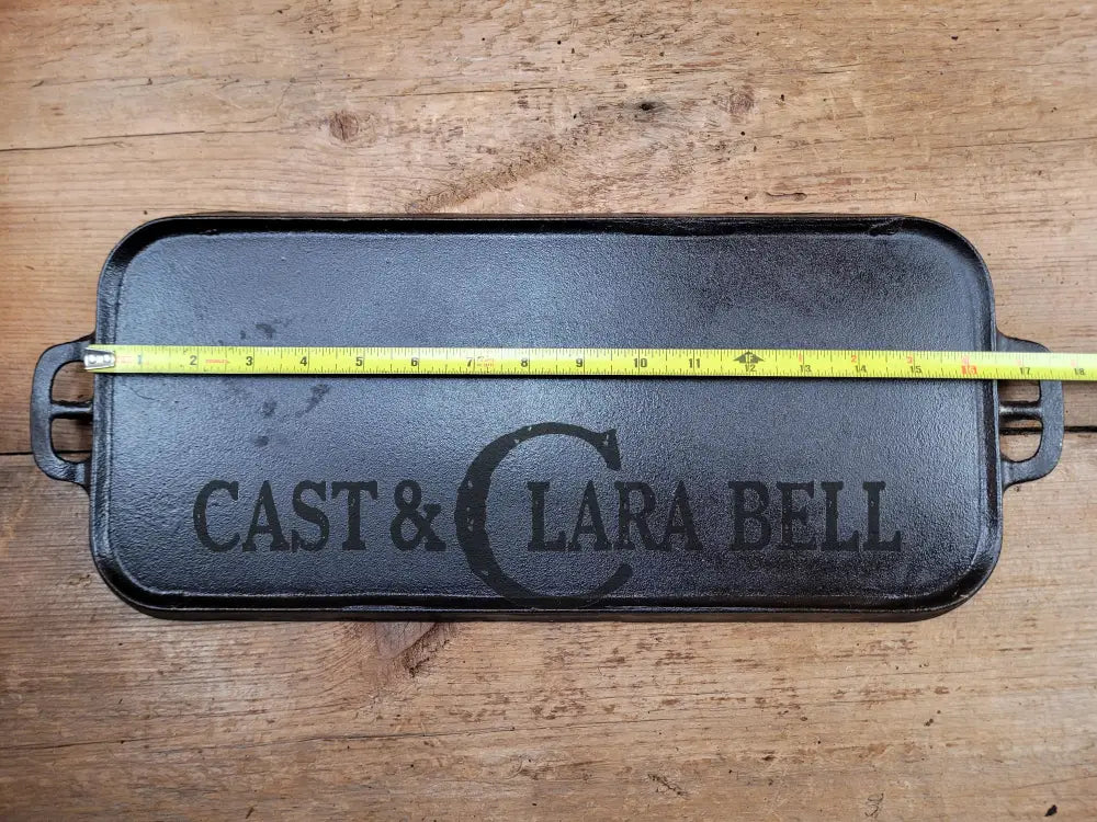 So Elegant & Awesome Blob Makers Mark! 1920’S Griswold #7 Cast Iron Long Griddle Slant Block Logo