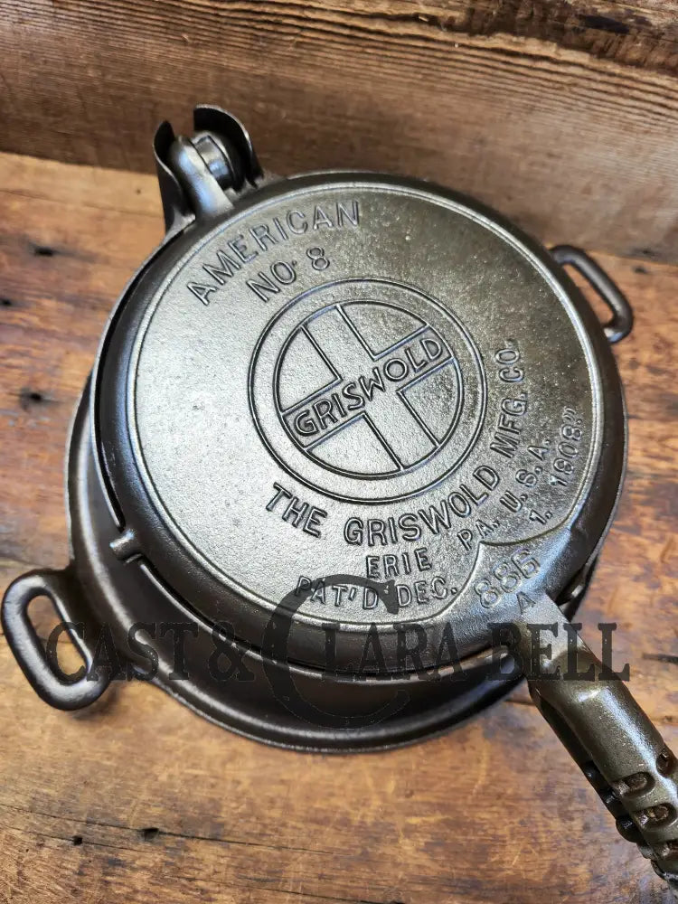 So Unique! 1920’S Griswold/Puritan #8 (885/886) Combo Waffle Iron With High Base