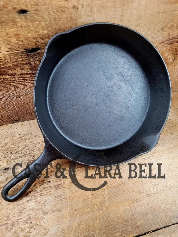 So Unique! 1930’S Favorite Piqua Ware #7 Cast Iron Skillet Smiley Logo.