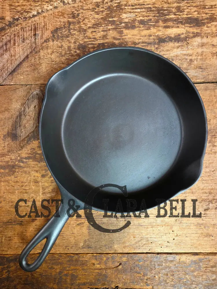 So unique! 1930’s Favorite Piqua Ware #7 Cast Iron Skillet Smiley Logo and Ghostmark CHF logo Skillet