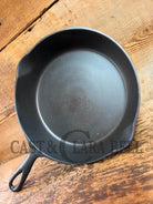 So unique! 1930’s Favorite Piqua Ware #7 Cast Iron Skillet Smiley Logo and Ghostmark CHF logo Skillet