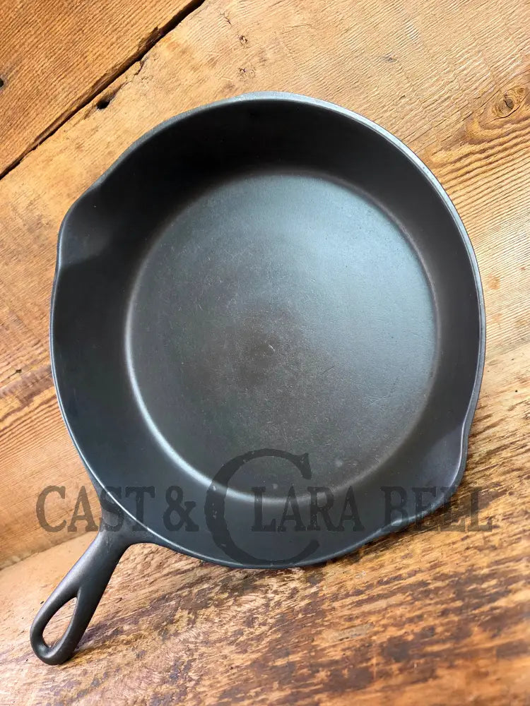 So unique! 1930’s Favorite Piqua Ware #7 Cast Iron Skillet Smiley Logo and Ghostmark CHF logo Skillet