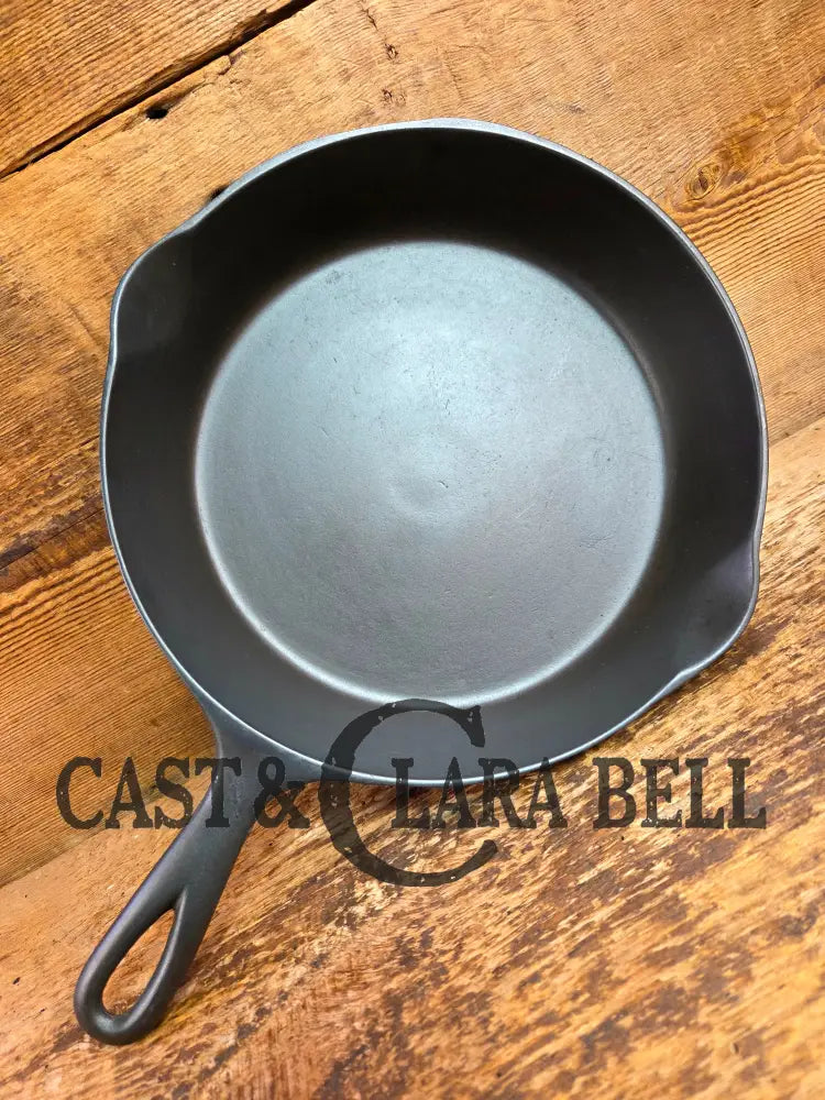 So unique! 1930’s Favorite Piqua Ware #7 Cast Iron Skillet Smiley Logo and Ghostmark CHF logo Skillet