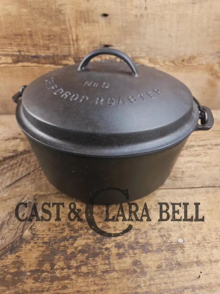 So unique! 1930’s Large fully marked Wagner Ware No. 9 Dutch Oven with saw tooth style Lid 1269 and Ghostmarked Logo!?