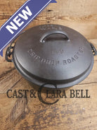 So unique! 1930’s Large fully marked Wagner Ware No. 9 Dutch Oven with saw tooth style Lid 1269 and Ghostmarked Logo!?