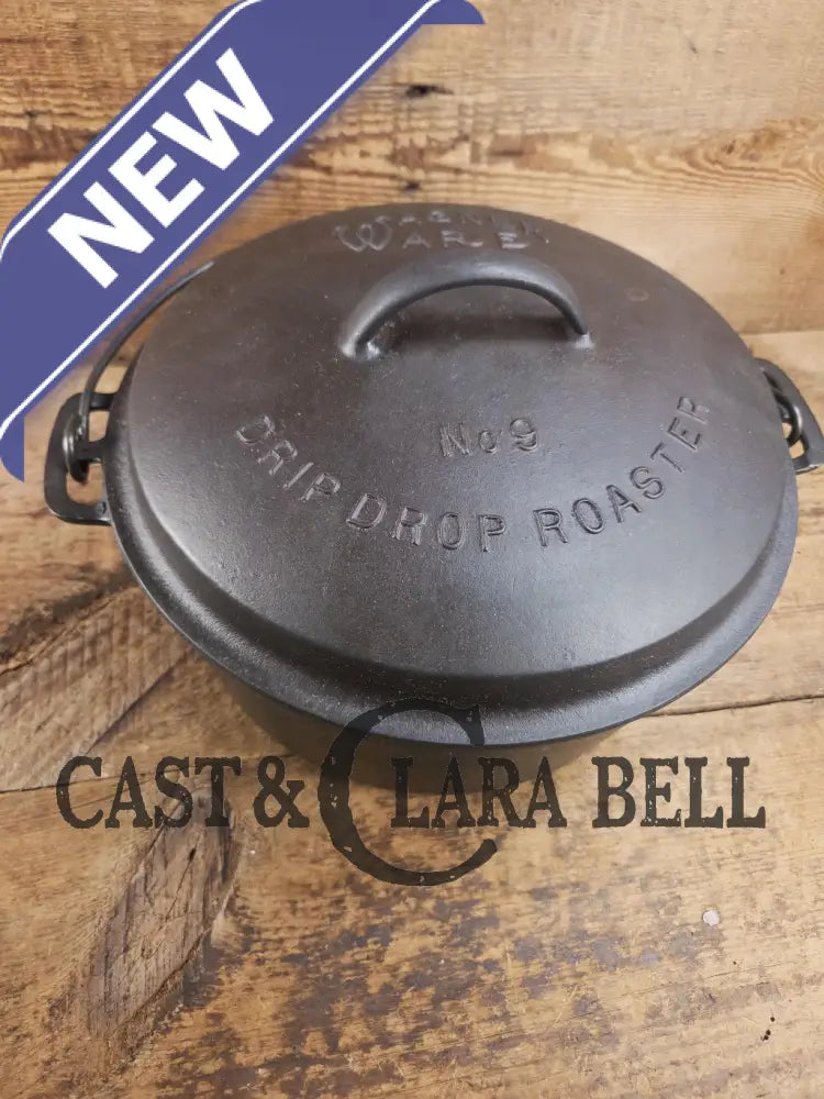 So unique! 1930’s Large fully marked Wagner Ware No. 9 Dutch Oven with saw tooth style Lid 1269 and Ghostmarked Logo!?