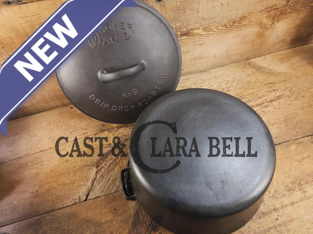 So unique! 1930’s Large fully marked Wagner Ware No. 9 Dutch Oven with saw tooth style Lid 1269 and Ghostmarked Logo!?