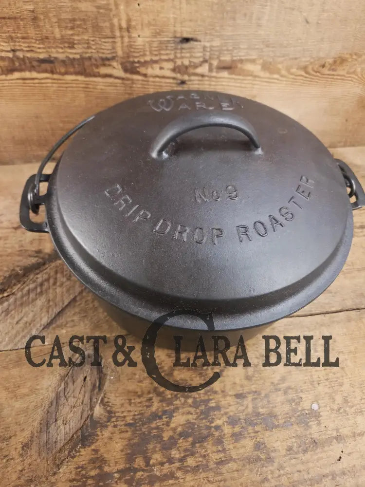 So unique! 1930’s Large fully marked Wagner Ware No. 9 Dutch Oven with saw tooth style Lid 1269 and Ghostmarked Logo!?