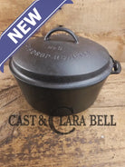 So unique! 1930’s Large fully marked Wagner Ware No. 9 Dutch Oven with saw tooth style Lid 1269 and Ghostmarked Logo!?