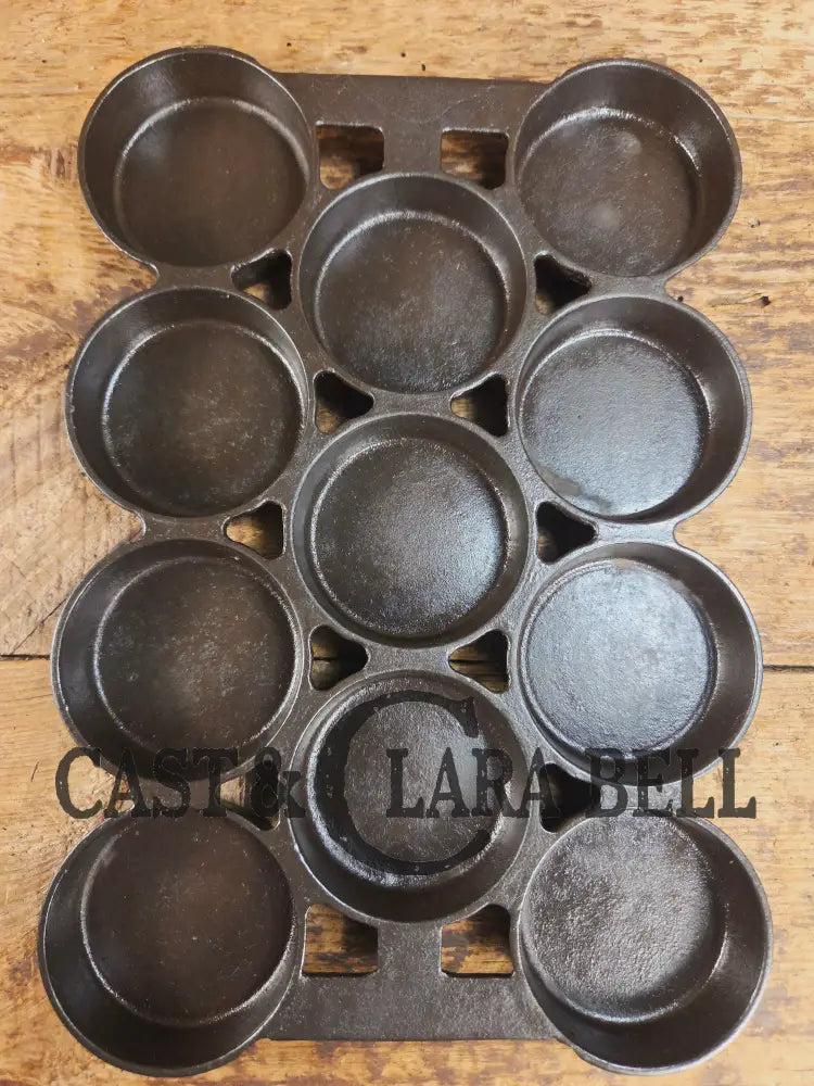 Sourdough English Muffins! HTF 1920’s Griswold No. 1 Gem Pan Variation 2 11 cup p/n 940. Rarity 6! Bakeware