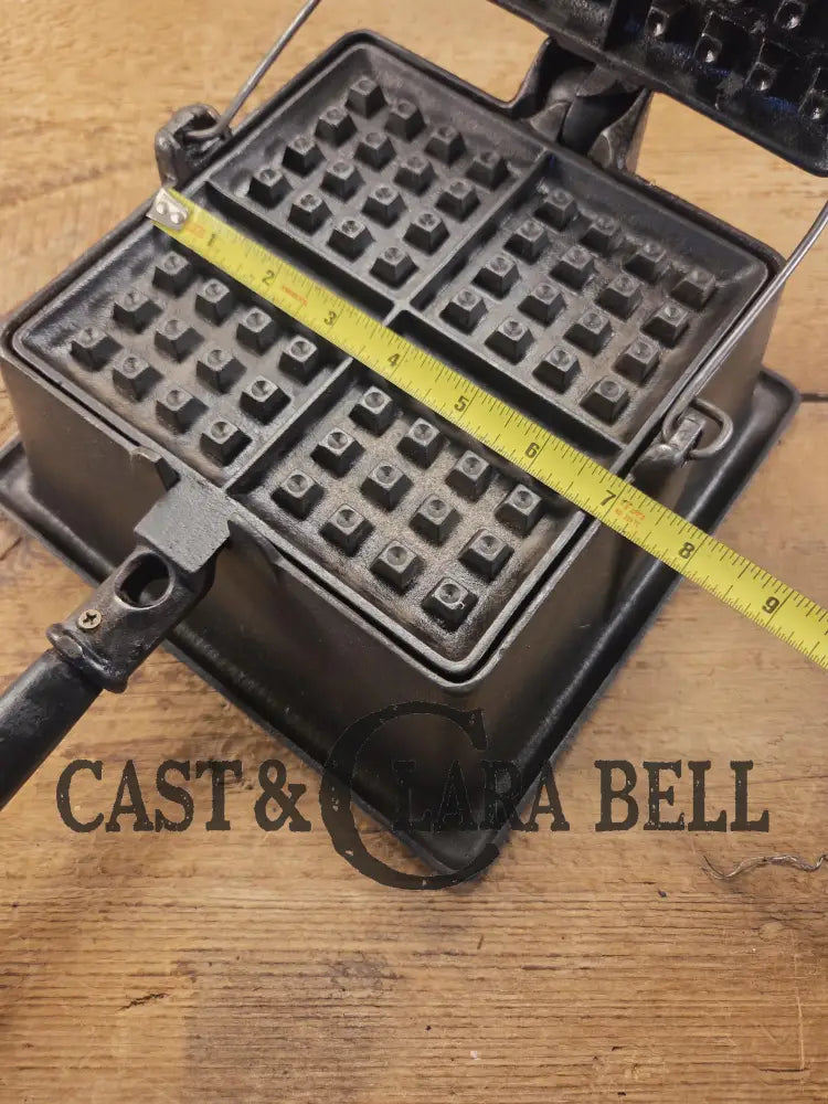 Spectacular and HTF Favorite Piqua Ware #8 Square Waffle Maker with Tall Base! Restored and Ready to make crispy