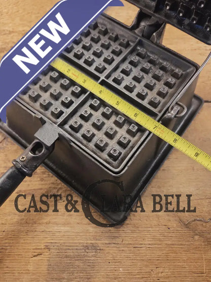 Spectacular and HTF Favorite Piqua Ware #8 Square Waffle Maker with Tall Base! Restored and Ready to make crispy
