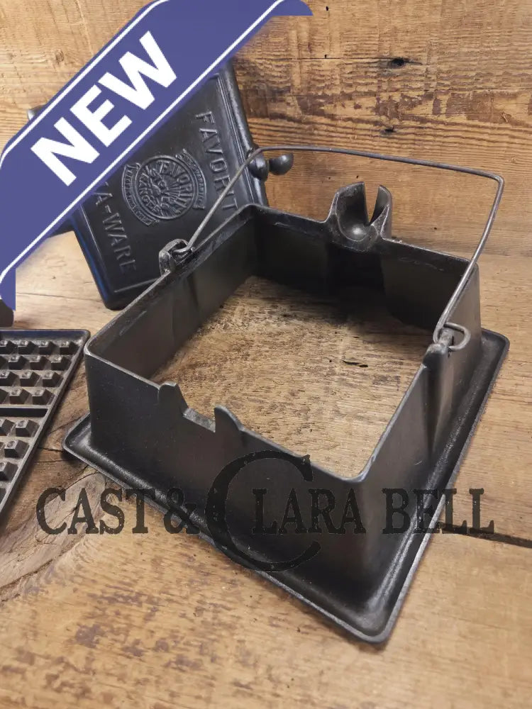 Spectacular and HTF Favorite Piqua Ware #8 Square Waffle Maker with Tall Base! Restored and Ready to make crispy