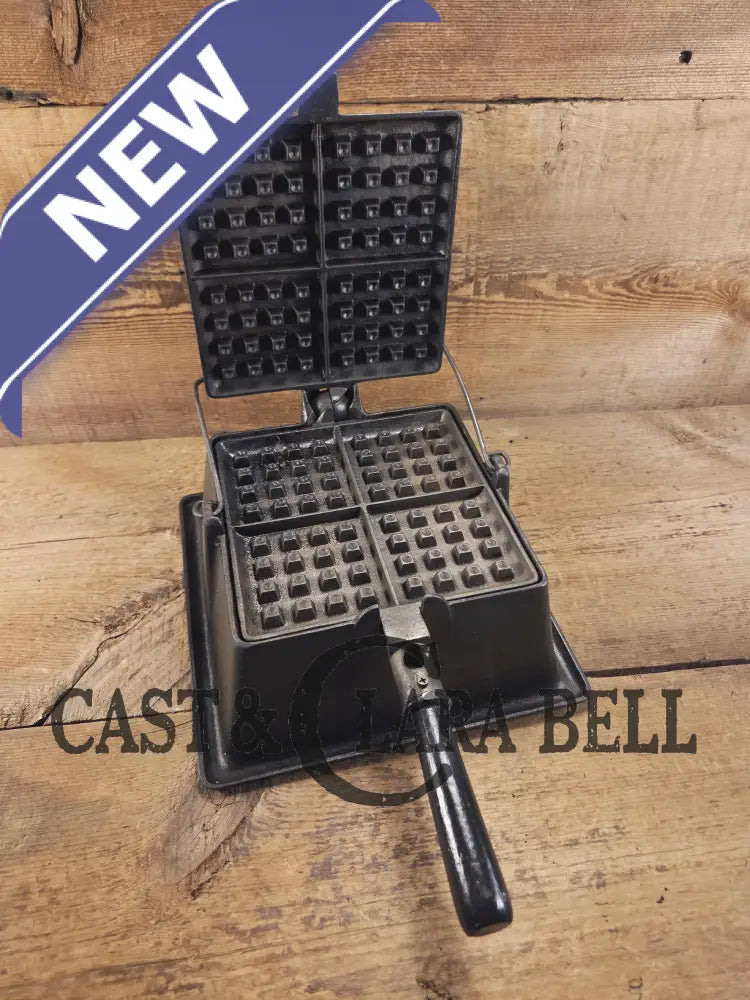 Spectacular and HTF Favorite Piqua Ware #8 Square Waffle Maker with Tall Base! Restored and Ready to make crispy