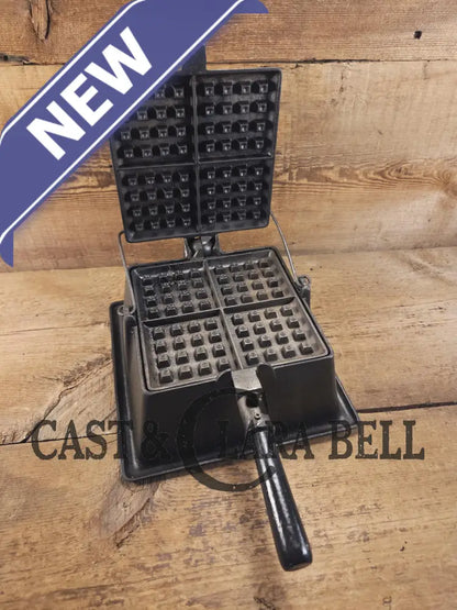 Spectacular and HTF Favorite Piqua Ware #8 Square Waffle Maker with Tall Base! Restored and Ready to make crispy
