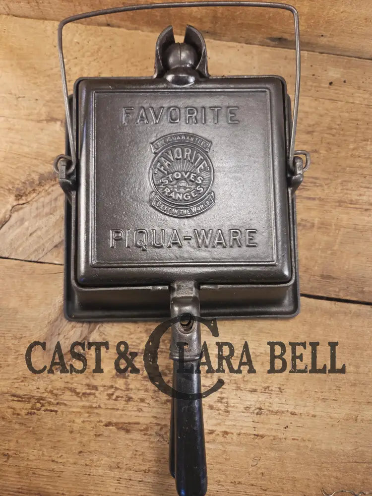 Spectacular and HTF Favorite Piqua Ware #8 Square Waffle Maker with Tall Base! Restored and Ready to make crispy