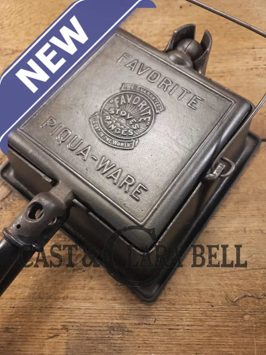 Spectacular and HTF Favorite Piqua Ware #8 Square Waffle Maker with Tall Base! Restored and Ready to make crispy