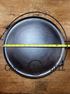 Spectacular piece! 1910’s #742 Griswold No. 14 Round Griddle w/ Bail and Slant Logo. The largest made of its kind and