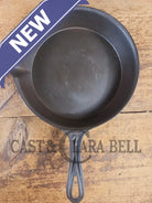 Stunner. Antique gate-marked unknown #7 skillet. Est 1880’s. Left single spout heat ring bottom w/ semi fancy handle