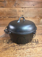 Stunning! 1930’s Favorite Piqua Ware #8 Dutch Oven with matching lid. Smiley Logo. Dutch Ovens Trivets & Kettles