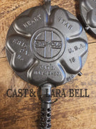 Stunning. The Premier waffle iron! Griswold No. 18 ’Heart and Star’ (919/920) Waffle Iron. Bailed Low Base. Makes the