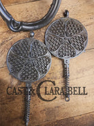 Stunning. The Premier waffle iron! Griswold No. 18 ’Heart and Star’ (919/920) Waffle Iron. Bailed Low Base. Makes the