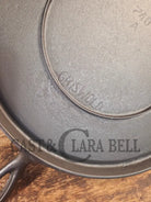 Super unique and gorgeous!! #740 Griswold #10 Round handled griddle with SLANT logo and NO Circles! Very different