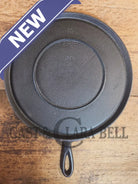 Super unique and gorgeous!! #740 Griswold #10 Round handled griddle with SLANT logo and NO Circles! Very different