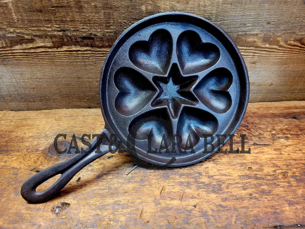 Super Unique Gift Idea! Unknown Maker Hearts And Star Gem/Skillet. Awesome! Bakeware