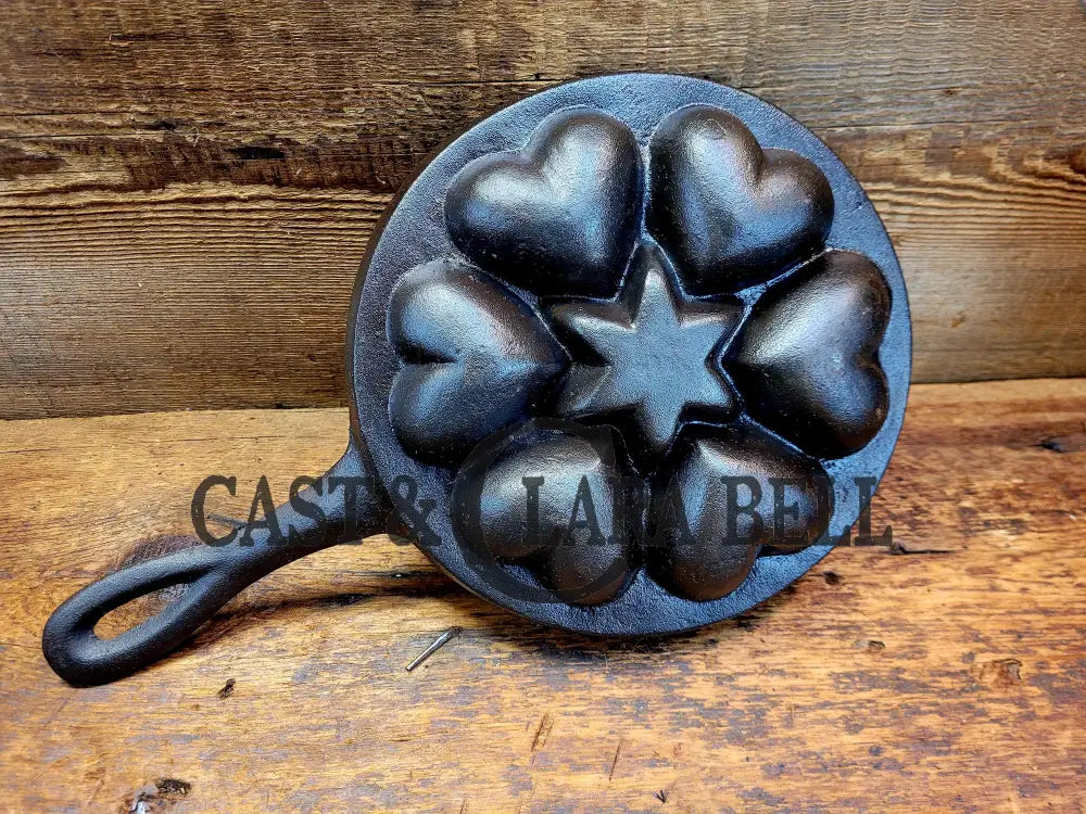 Super Unique Gift Idea! Unknown Maker Hearts And Star Gem/Skillet. Awesome! Bakeware