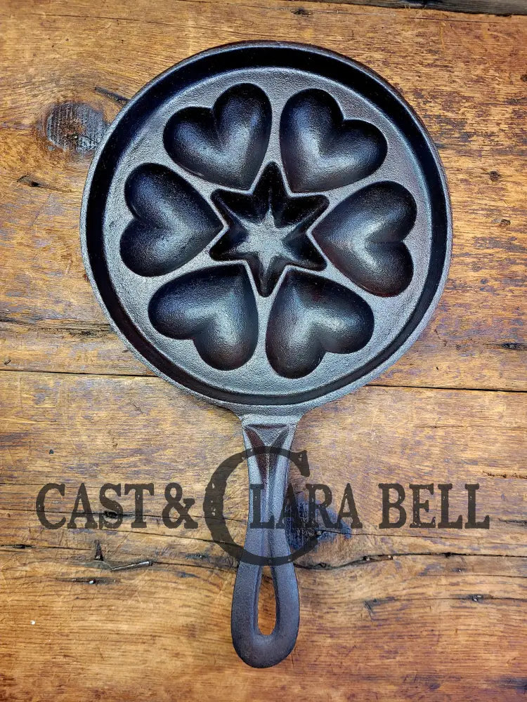 Super Unique Gift Idea! Unknown Maker Hearts And Star Gem/Skillet. Awesome! Bakeware