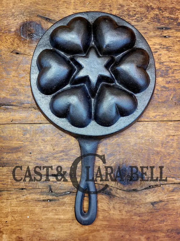 Super Unique Gift Idea! Unknown Maker Hearts And Star Gem/Skillet. Awesome! Bakeware