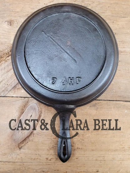 Sweet 1800’S Antique #7 Round ’Snack’ Griddle With Gate Mark And Raised 7 J Hp! Perfect Size