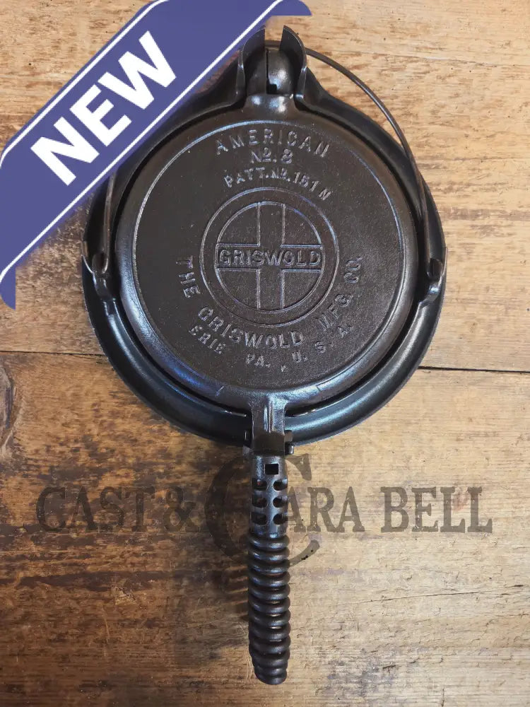 The BEST gift idea! Gorgeous Griswold #8 Cast Waffle Iron #151/151 Low base #152 - Waffle Iron