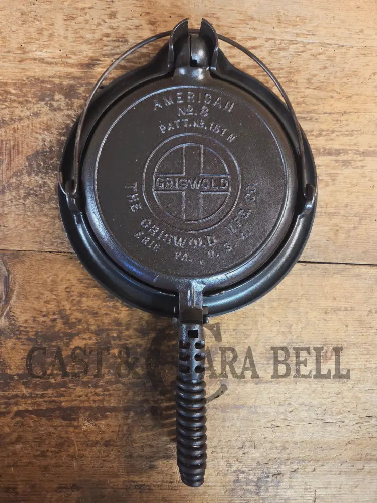 The BEST gift idea! Gorgeous Griswold #8 Cast Waffle Iron #151/151 Low base #152 - Waffle Iron