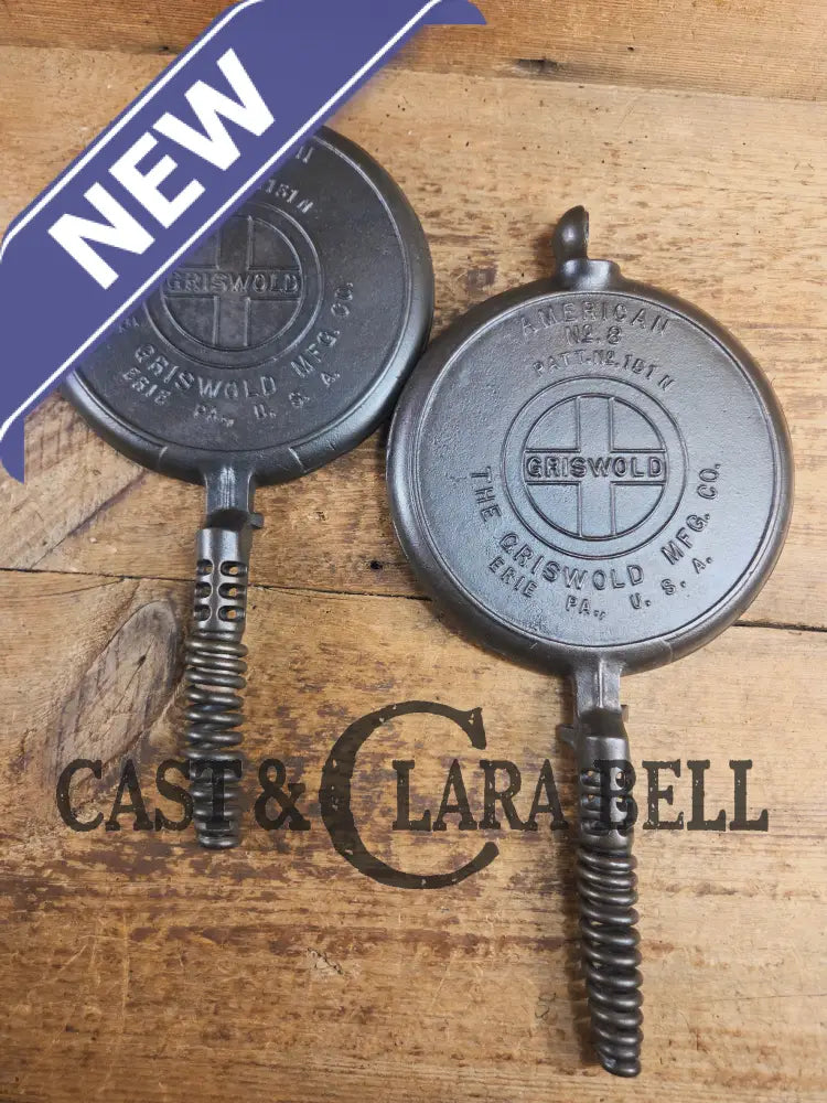 The BEST gift idea! Gorgeous Griswold #8 Cast Waffle Iron #151/151 Low base #152 Fully Restored and Seasoned! Waffle
