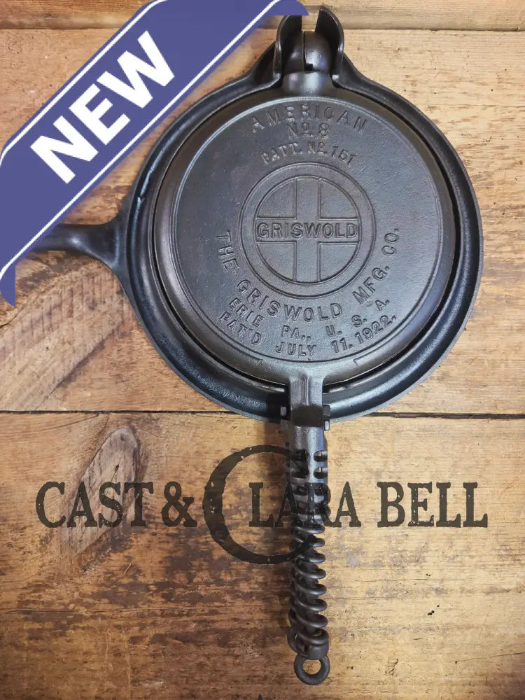 The BEST gift idea! Gorgeous Griswold #8 Cast Waffle Iron #151/151 Low base Fully Restored and Seasoned! Waffle Iron