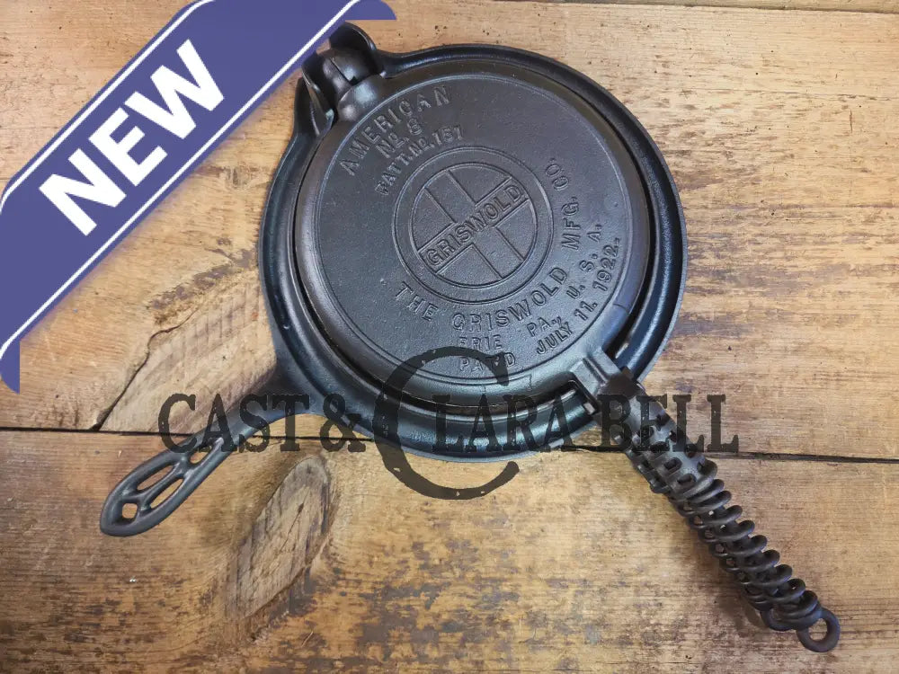 The BEST gift idea! Gorgeous Griswold #8 Cast Waffle Iron #151/151 Low base Fully Restored and Seasoned! Waffle Iron