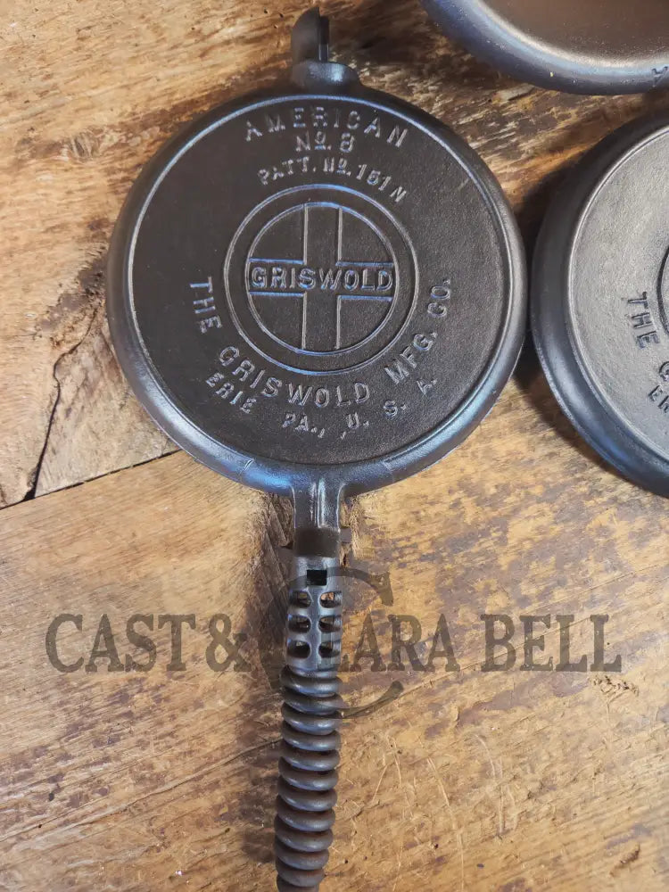 The BEST gift idea! Griswold #8 Cast Waffle Iron #151/151 Tall Base!! Ready to make Crispy Waffles! - Waffle Iron
