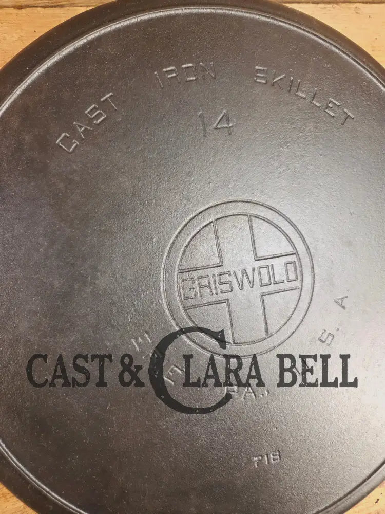 The biggest handled skillet made by Griswold! Huge 1930’s Griswold No. 14 Skillet with Large Block Logo and Heat Ring