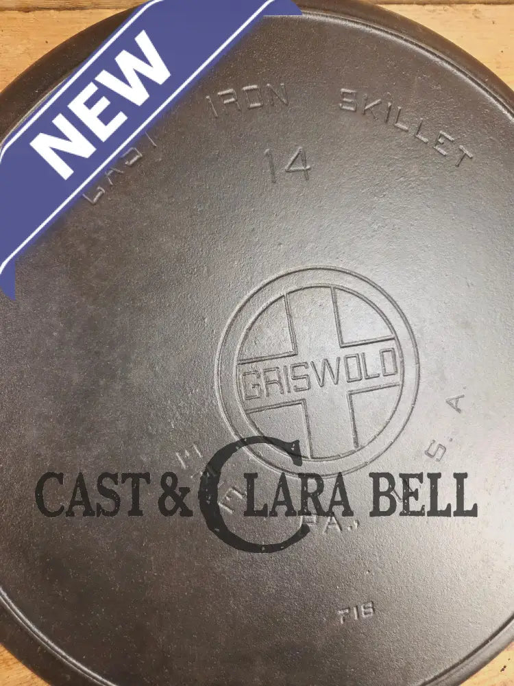 The biggest handled skillet made by Griswold! Huge 1930’s Griswold No. 14 Skillet with Large Block Logo and Heat Ring