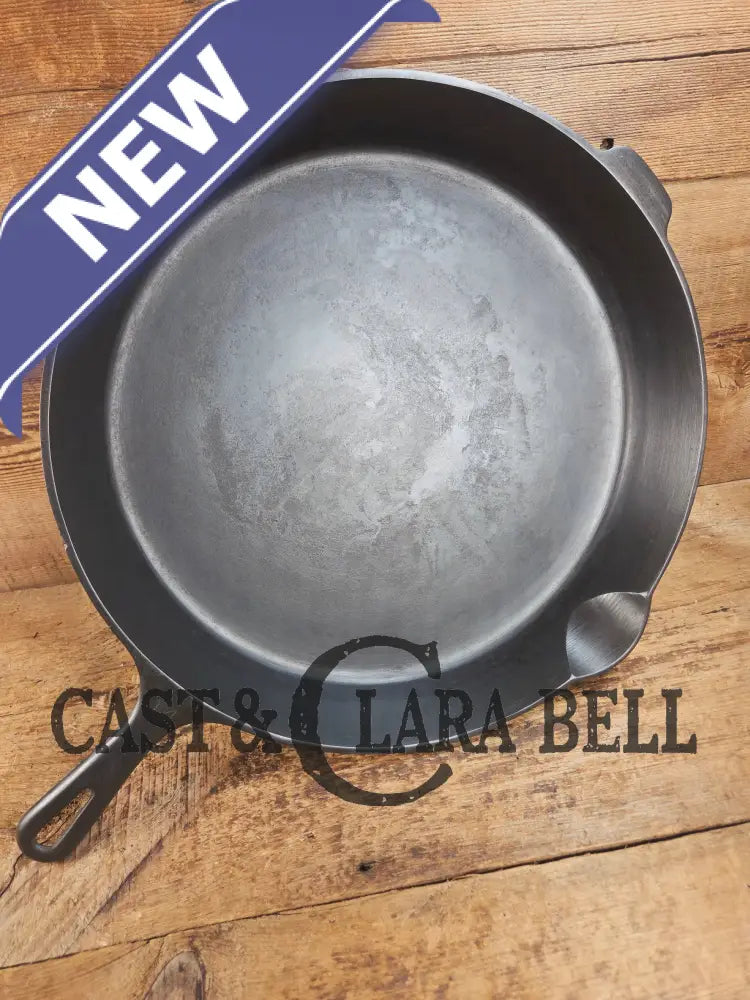 The biggest handled skillet made by Griswold! Huge beautiful 1930’s Griswold No. 14 Skillet with Large Block Logo and
