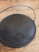 The BIGGEST you can buy! HTF 1920’s Griswold No. 14 Round Griddle with Bail. Block Logo #618. Ready to make pizzas by