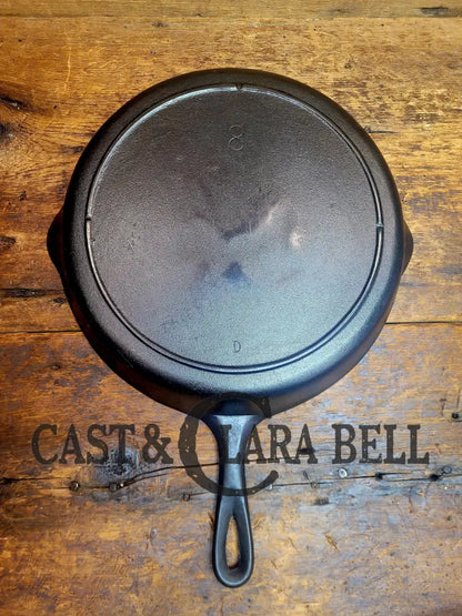 The Clara Bell Classic! 1940S Era Lodge #8 Cast Iron Skillet With 3 Notch Heat Ring