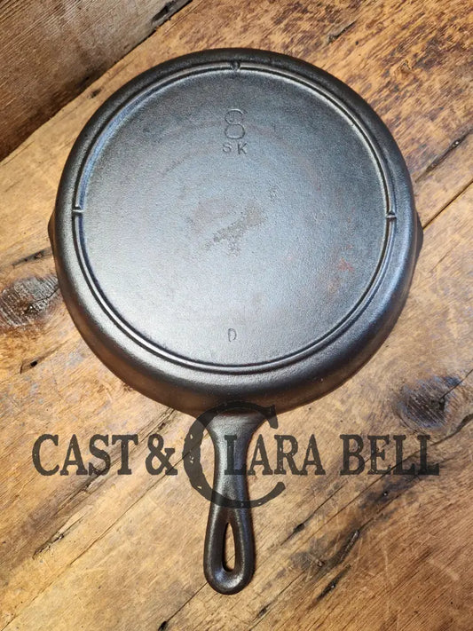 The Clara Bell Classic! 1940’S Era Lodge #8 Cast Iron Skillet With 3 Notch Heat Ring